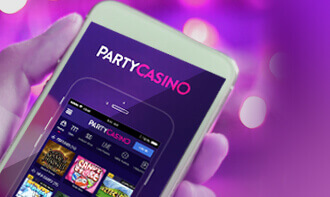 partycasino shown on mobile