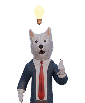 betpal dog mascot with an idea