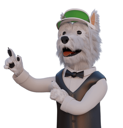 betpal dog mascot pointing